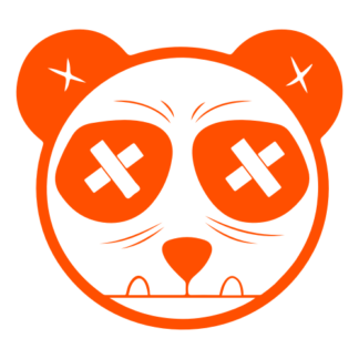 Tough Panda Decal (Orange)